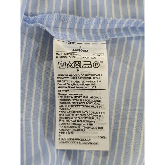 Banana Republic Riley Blue Striped Long Sleeve Button Up Shirt Size 6 Balloon - Picture 10 of 11